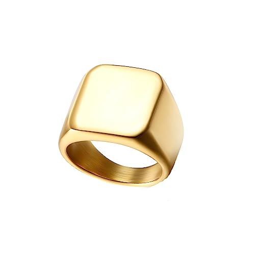 MAGIIE Schmuck Siegelringe Ring Herren Damen Gold Partnerringe Freundschaftsringe Edelstahl Ringe für Damen Herren (Gold, 64) von DIPIUS