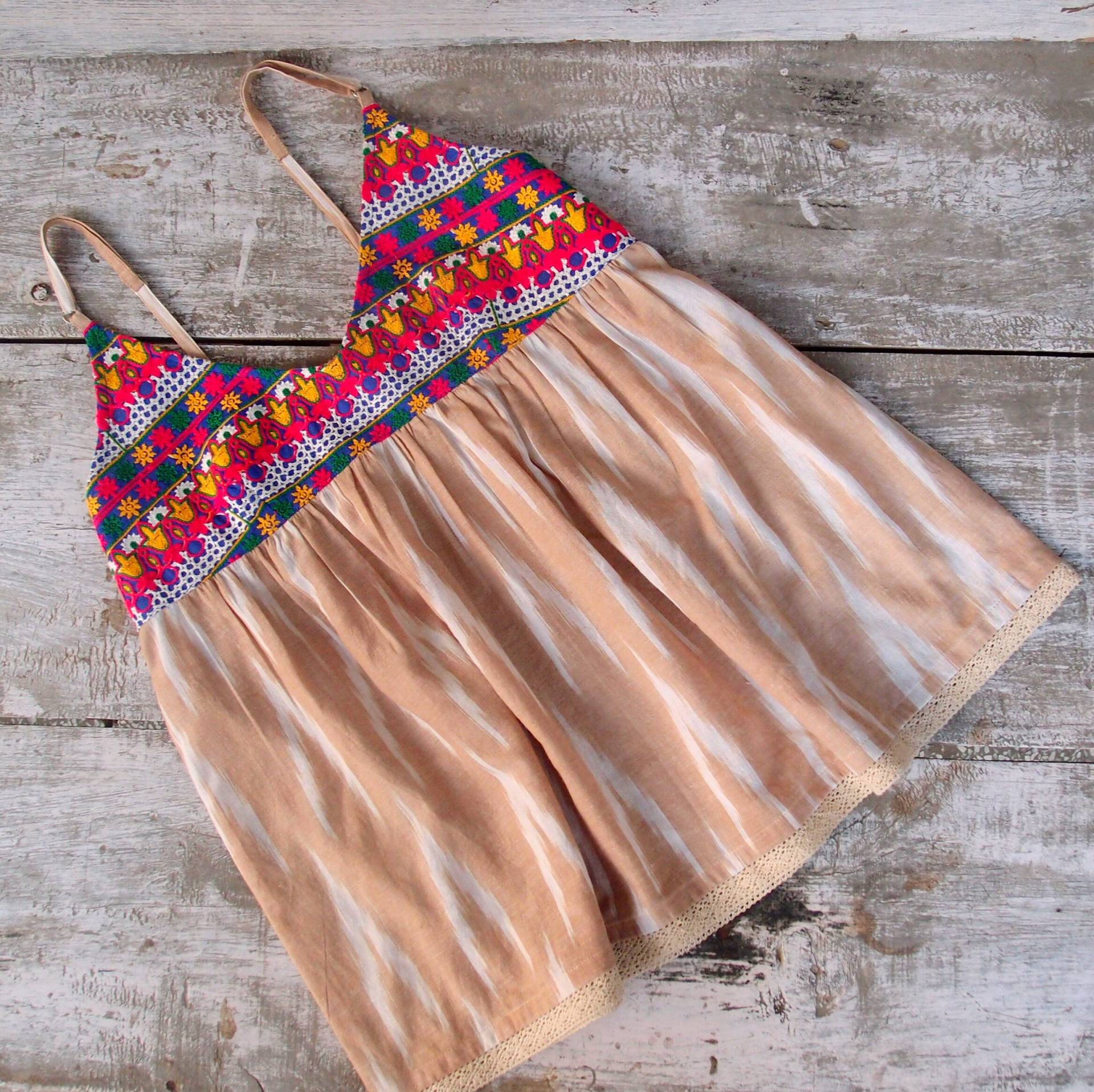 Boho Kleidung, Chic, Top, Resort-Kleidung, Baumwollbluse, Ikat, Hippie-Bluse von DIR69