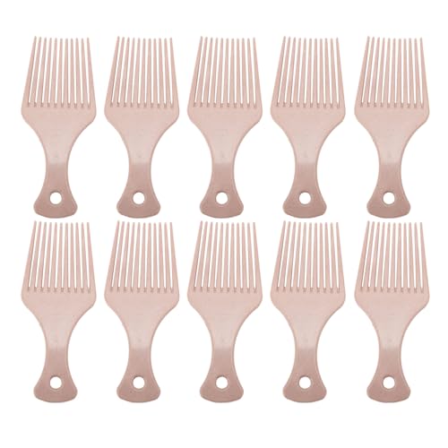 10 pcs Haar entwirrend Kamm breiter Zähne Ergonomisch Griff Gerste Stiel Haare Pick Com Com für Frauen Reisen Styling Styling von DIRBAK