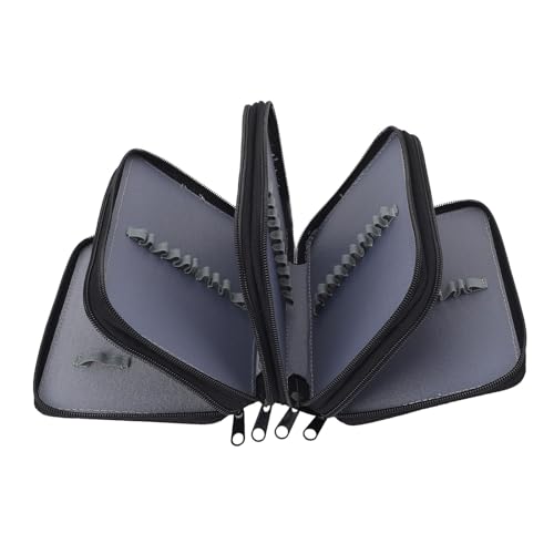 DIRBAK Oxford Pencil Hülle, Wearable 72 Slots Bleistift Organizer mit 4 Fächern, tragbarer Aquarellpinsel -Wrap -Beutel für farbige und Kunstversorgungen (Black) von DIRBAK