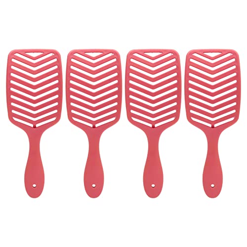 Entwirrende Haarbürsten professionelle gebogene belüftete Massage hohles Design Universal Friseur Tool für Frauen Salon Haus verwenden 4pcs Set Leichter Non -Slip -Grip von DIRBAK
