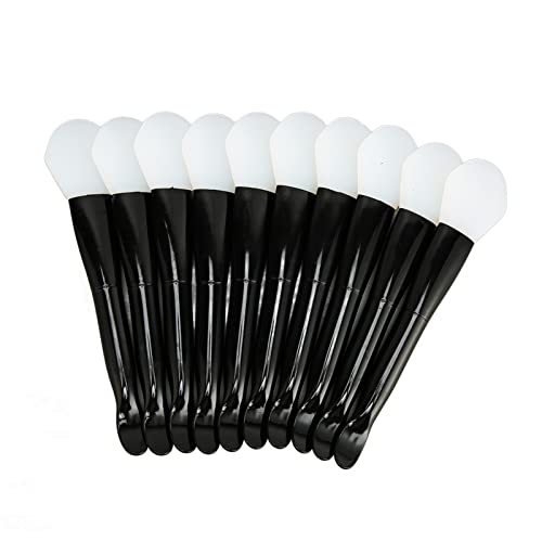 Gesichtsmaske Pinsel Silikon Gesichtsmaske Pinselmaske Applikator Pinsel Weiche Silikonmaske Applikator Dual -Seiten mit Löffel für Frauen Mädchen 10pcs Schwarzes Griff von DIRBAK