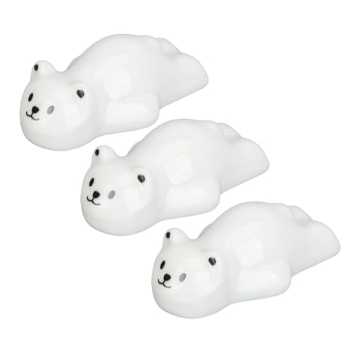 Keramiknagelkunststifthalter niedlicher Bärenform multifunktionaler Nagelbürstenständer für Nagel Salon Desktop Organizer 3pcs Set von DIRBAK