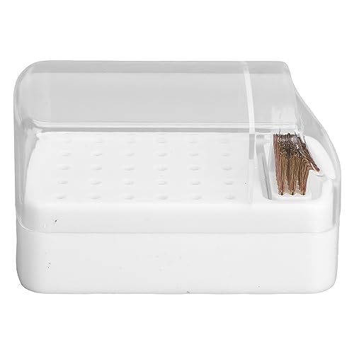 Nagelbohrer Bits Holder Organizer Ständer mit 30 tiefen Löchern Staubdestelldestellbehälter Box Hülle für Home Salon tragbares leichtes ABS -Acrylmaterial (White) von DIRBAK