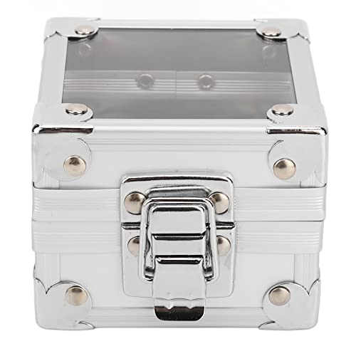 Nagelbohrerbits Aufbewahrungsbox 25 Löcher transparente Clamshell Lock Design Nagelbohrer Bits Desktop -Behälter Organizer aus Aluminiumlegierung und Acryl für (Silver) von DIRBAK