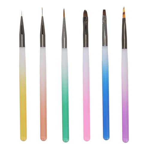 Nail Art Pinsel Set Professionell präzisem Malerei Nagelkunst Design Stift Malerei Werkzeuge für Hausmaniküre Nagel Salons Acrylkünstigfaser Wolle 6pcs von DIRBAK