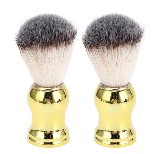 Rasierpinsel Synthetischer gebogener Griff Premium Haarrasur Pinsel für Männer wirksam schäbend Schaumbürste Abs Material 2 Pack von DIRBAK