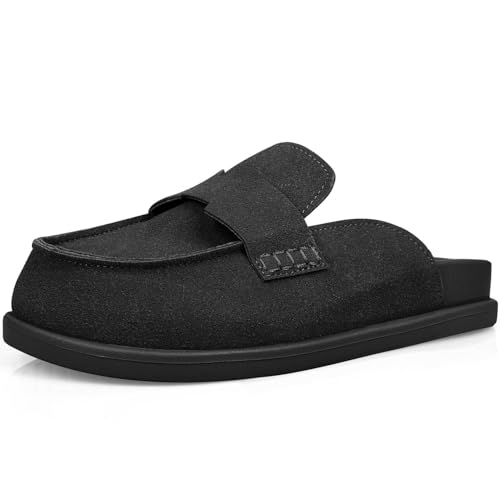 DIRDENI Wildleder-Clogs für Damen, bequeme Fußgewölbeunterstützung, Pantoletten und Clogs für Damen, rutschfeste Plateau-Slip-On-Schuhe, Schwarz, 39 EU DIRDENI Wildleder-Clogs für Damen, bequeme Fußgewölbeunterstützung, Pantoletten und Clogs für Damen, rutschfeste Plateau-Slip-On-Schuhe, Schwarz, 39 EU von DIRDENI