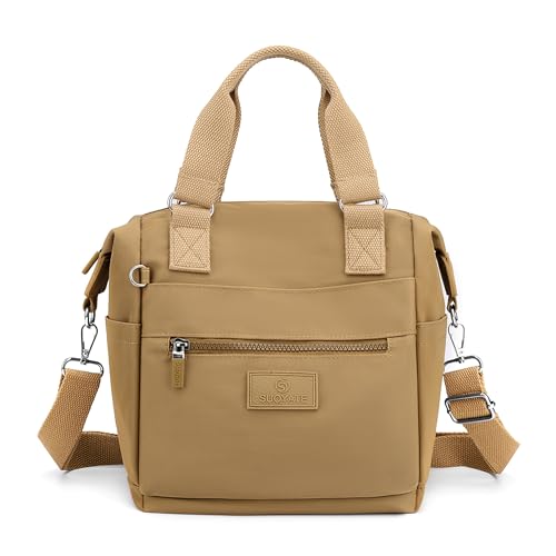 DIRRONA Beiläufig Damen Umhängetasche Multi Pocket Multi Fach Crossbody Bag Mittelgroße Umhängetasche Aus Wasserdicht Nylon Reisen Schule Täglicher Gebrauch Damentasche Khaki von DIRRONA
