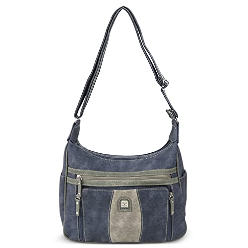 DIRRONA Damen Crossbody-Tasche Mode Designer Cowboy Blue Damentasche Casual Reisen Einkaufen Umhängetasche Damen Großes Verstellbarer Schultergurt Handtasche Blau E von DIRRONA