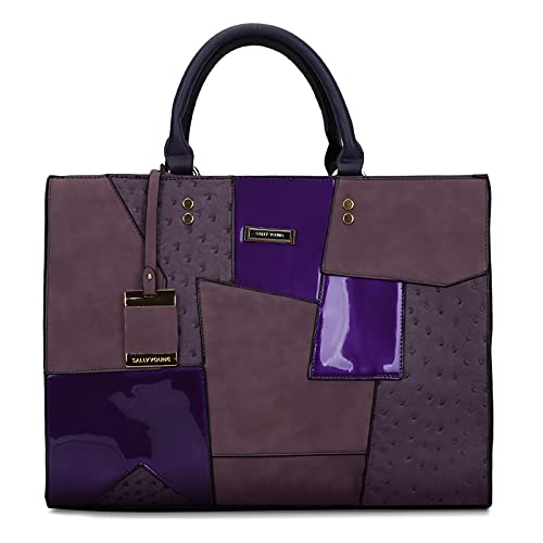 DIRRONA Damen Handtasche Mode Umhängetasche Beiläufig Crossbody-Tasche Handtasche Damen Gross Wasserdicht PU Leder Tasche Damen Lila A von DIRRONA