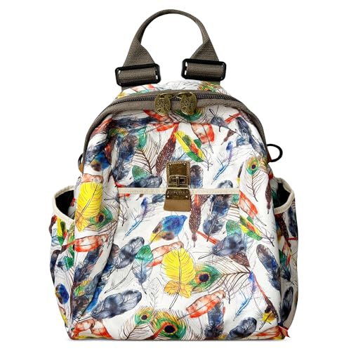 DIRRONA Damen Mode Bedruckter Rucksack für 14 Zoll Laptop Casual Travel Schulterrucksack Nylon Großer Leichter Rucksack Schule Lässig Urlaub Umhängetasche Arbeit Laptoptasche Farbig von DIRRONA