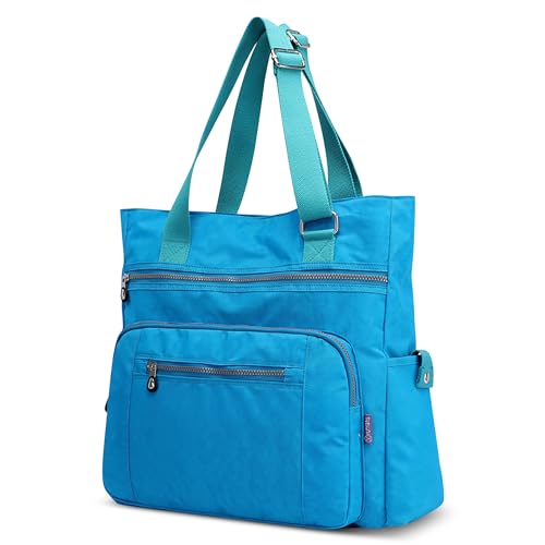 DIRRONA Damen Mode Umhängetasche Lässig Groß Kapazität Handtasche Mehrere Taschen Nylon Wasserdicht Einfach Schultertaschen Täglich Reisen Einkaufen Arbeiten Umhängetasche Blau B von DIRRONA