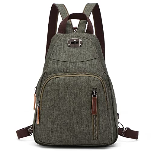 DIRRONA Damen Rucksack Klein Jahrgang Umhängetasche Rucksack für Damen Lässige Brusttasche Reisen Camping im Freien Arbeiten Messenger Umhängetasche Multifunktions Schultergurt von DIRRONA