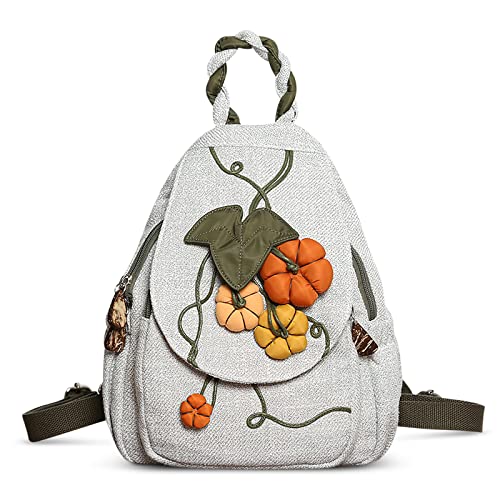 DIRRONA Damen Rucksack Mode Süße Umhängetasche Soft LeinwandRucksack für Damen Lässige Brusttasche für Reisen Camping im Freien Arbeiten Mit Bedrucktem Design Handgemacht Rucksack von DIRRONA