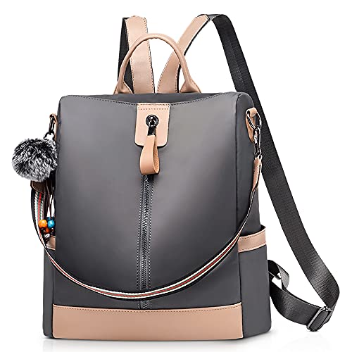 DIRRONA Damen Rucksack Schultertaschen Schulter Tasche wasserdichte Anti Diebstahl Mit Großer Kapazität Tourismus Beiläufig Rucksack Grau von DIRRONA