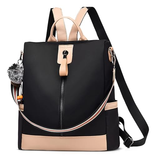DIRRONA Damen Rucksack Schultertaschen Schulter Tasche wasserdichte Anti Diebstahl Mit Großer Kapazität Tourismus Beiläufig Rucksack Schwarz B. von DIRRONA