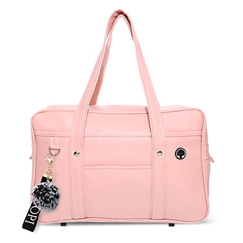 DIRRONA Damen Schultertasche Japanische Schule Handtasche Lässig Kawaii JK Tasche Große PU Leder Damen Handtasche Reisen Mädchen Duffle Geldbörse Rosa von DIRRONA