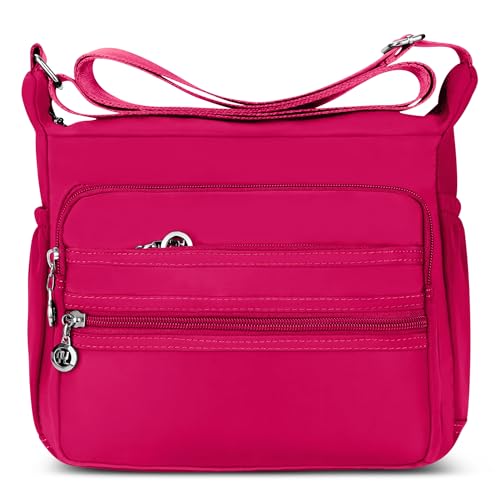 DIRRONA Damen Umhängetasche Casual Groß Kapazität Schultertasche Wasserdicht Damen Reise Arbeit Lässig Täglich Nylon Handtasche Multi Tasche Damen Messenger Bag 2 Größen Rot B DIRRONA Damen Umhängetasche Casual Groß Kapazität Schultertasche Wasserdicht Damen Reise Arbeit Lässig Täglich Nylon Handtasche Multi Tasche Damen Messenger Bag 2 Größen Rot B von DIRRONA