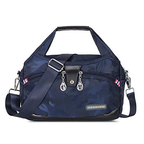 DIRRONA Damen Umhängetasche Multi Pocket Crossbody Bag Schultertaschen Leicht Handtasche Waterproof Nylon Reisen Täglicher Gebrauch Damentasche Blau A von DIRRONA