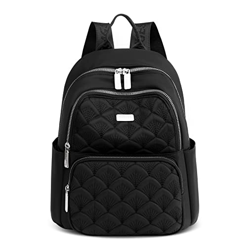 DIRRONA Elegant Damen Rucksack Casual Schultasche Daypack Rucksack für Damen Uni Schule Reisen Einkaufen Leichtgewicht Nylon Rucksack für Damen Camping im Freien Arbeiten Rucksack Schwarz B von DIRRONA