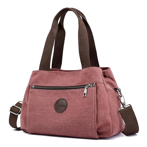 DIRRONA Canvas Tasche Damen – Vintage Handtasche Damen, Große Umhängetasche mit Mehreren Fächern, Verstellbare Schultergurte, Casual Schultertasche für Reise, Arbeit, Alltag & Diebstahlschutz von DIRRONA
