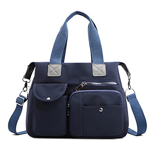 DIRRONA Elegant Damen Umhängetasche Groß Kapazität Handtasche Casual Reise Schultertasche Multi Tasche Umhängetaschen Nylon Damen Handtaschen Blau von DIRRONA