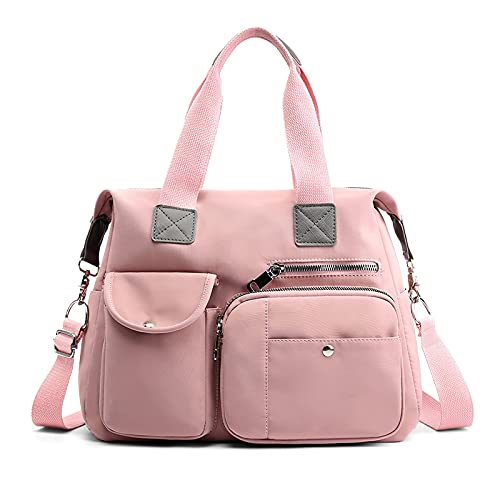 DIRRONA Elegant Damen Umhängetasche Groß Kapazität Handtasche Casual Reise Schultertasche Multi Tasche Umhängetaschen Nylon Damen Handtaschen Rosa von DIRRONA