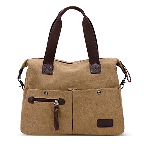 DIRRONA Mode Damen Canvas Handtasche Canvas Schultertasche Beiläufig Hobo Tasche Schule Einkaufen Multi Tasche Umhängetaschen Täglich Segeltuch Tasche Khaki von DIRRONA