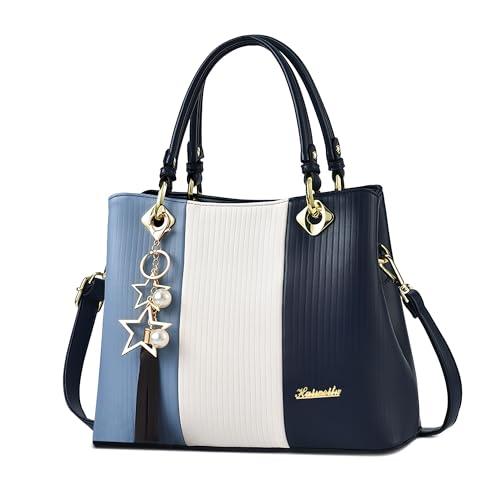 DIRRONA Mode Damen Handtaschen Elegant Umhängetasche Damen Messenger Kunstleder Obere Tragetasche Quaste Anhänger Geeignet Reise Arbeiten Täglicher Gebrauch Blau von DIRRONA