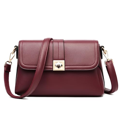 DIRRONA Mode Damen Schultertasche Beiläufig Frau Umhängetasche Classic Reise Täglich Damen Achseltasche Zwei Schultergurte Rot von DIRRONA