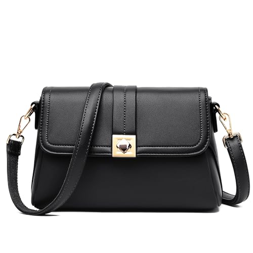 DIRRONA Mode Damen Schultertasche Beiläufig Frau Umhängetasche Classic Reise Täglich Damen Achseltasche Zwei Schultergurte Schwarz von DIRRONA