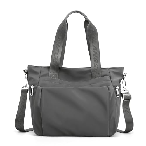 DIRRONA Mode Damen Umhängetasche Multi Pocket Multi Fach Crossbody Bag Groß Beiläufig Umhängetasche Aus Wasserdicht Nylon Reisen Schule Täglicher Gebrauch Damentasche Grau von DIRRONA