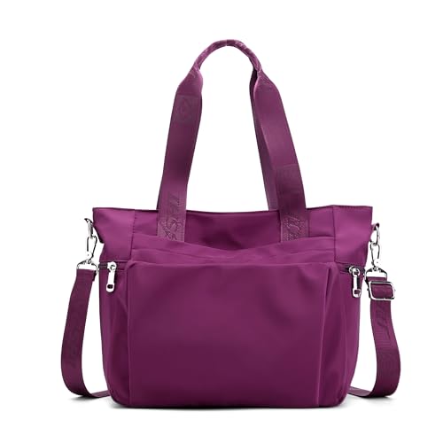 DIRRONA Mode Damen Umhängetasche Multi Pocket Multi Fach Crossbody Bag Groß Beiläufig Umhängetasche Aus Wasserdicht Nylon Reisen Schule Täglicher Gebrauch Damentasche Violett von DIRRONA