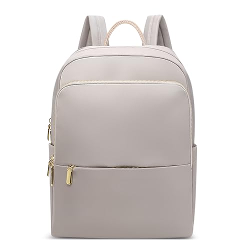 DIRRONA Damenrucksack Modern Leicht, Laptop Rucksack 14 Zoll Tagesrucksack Damen Elegant Rucksack Uni Rucksack Diebstahlsicher Damen Groß Arbeit Reisen Freizeit GeschäFt Sanftes Taupe von DIRRONA