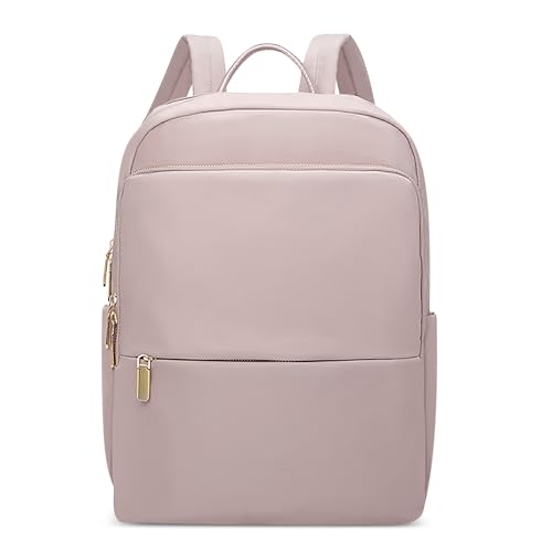 DIRRONA Damenrucksack Modern Leicht, Laptop Rucksack 14 Zoll Tagesrucksack Damen Elegant Rucksack Uni Rucksack Diebstahlsicher Damen Groß Arbeit Reisen Freizeit GeschäFt Zartrosa von DIRRONA