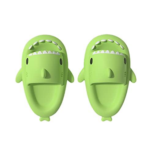 DIRUNEN Fun Shark Bottom Slide Badezimmer Dusche Hausschuhe Outdoor Paar Hausschuhe Freizeit Haus Hausschuhe Rutschfeste Hausschuhe für Männer und Frauen Apple Green 38-39 EU von DIRUNEN