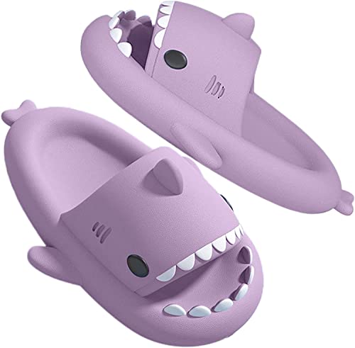 DIRUNEN Fun Shark Bottom Slide Badezimmer Dusche Hausschuhe Outdoor Paar Hausschuhe Freizeit Haus Hausschuhe Rutschfeste Hausschuhe für Männer und Frauen Purple 36-37 EU von DIRUNEN