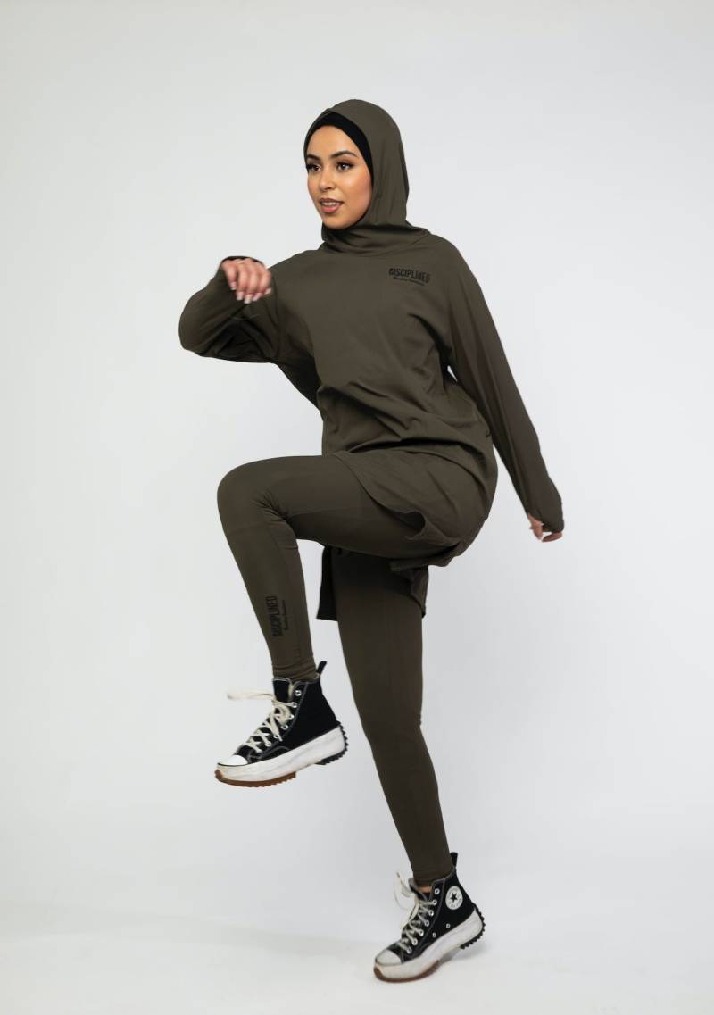 Modest Activewear/Badebekleidung Hoodie - Olivgrün von DISCIPLINEDCLO