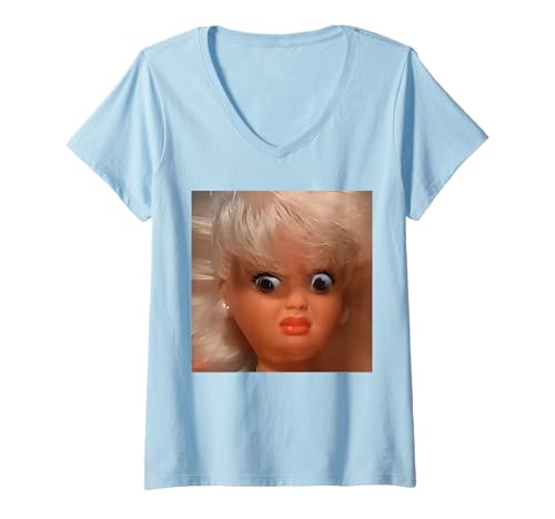 Damen Disgusted FACE Meme Baby Babe X Only Baby Love Date Fans T-Shirt mit V-Ausschnitt von DISGUSTED FACE MEME - Angeekeltes Meme Gesicht
