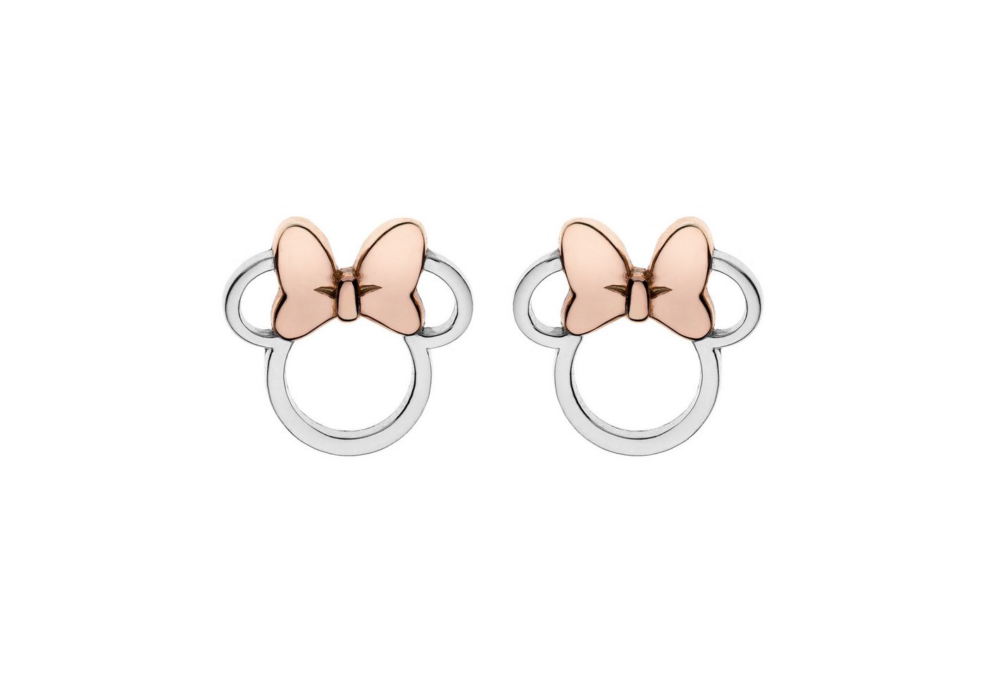 DISNEY Jewelry Ohrstecker-Set Disney Kinderohrringe Minnie Mouse – 925er Silber & Roségold @DISNEY von DISNEY Jewelry