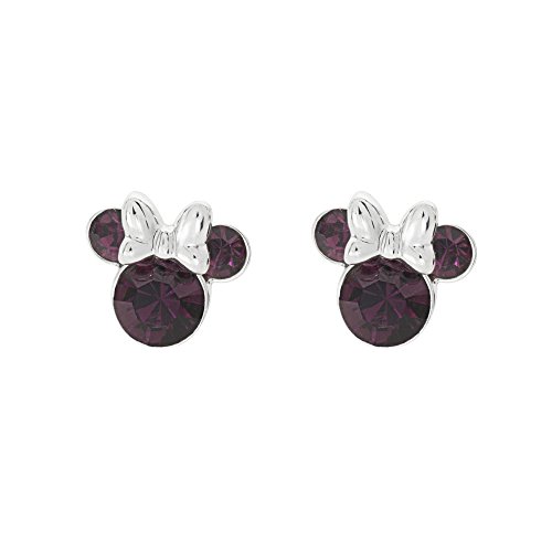 Disney Minnie versilbert Februar Geburtsstein Ohrstecker Ohrringe EF00469SFEBL.PH von Disney
