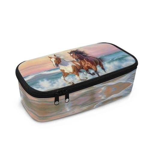 DISNIMO Ästhetisches Federmäppchen, Organizer, großes Fassungsvermögen, Stifttasche für Mädchen, mit Reißverschluss, Laufpferd, Taschen-Organizer von DISNIMO