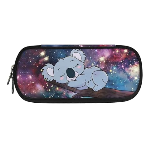 DISNIMO Federmäppchen, großes Fassungsvermögen, Reißverschluss, Stifteetui, Halter für hohe und mittlere Grundschüler, Galaxy Koala, M von DISNIMO