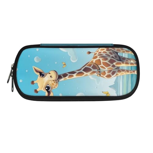 DISNIMO Federmäppchen, großes Federmäppchen, Schreibwaren-Tasche für Teenager, Jungen, Mädchen, Schule, Universität, Cartoon-Giraffe, M von DISNIMO