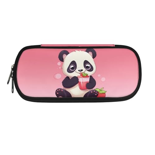 DISNIMO Federmäppchen, großes Federmäppchen, Schreibwaren-Tasche für Teenager, Jungen, Mädchen, Schule, Universität, Erdbeer-Panda, M von DISNIMO