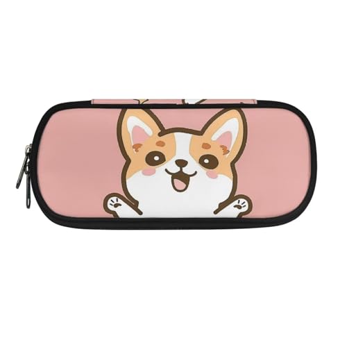 DISNIMO Federmäppchen für Jungen und Mädchen, Schule, Bürobedarf, Studenten, Geschenk zum Schulanfang, Niedlicher Corgi Hund, M von DISNIMO