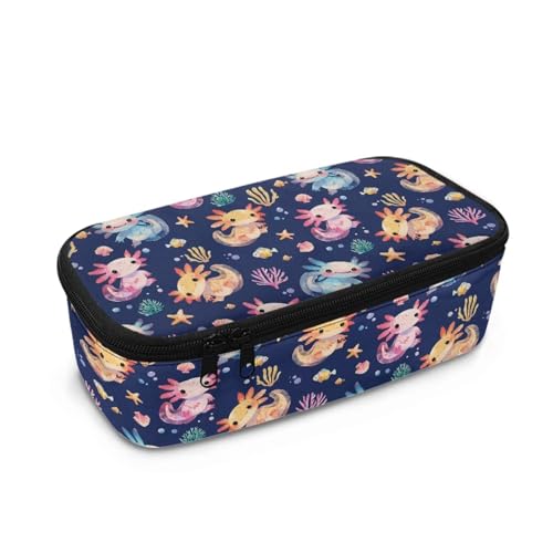 DISNIMO Federmäppchen für Mädchen, großes Fassungsvermögen, Stifttasche, Schreibwaren-Aufbewahrungs-Organizer, Kawaii Axolotl, Taschen-Organizer von DISNIMO
