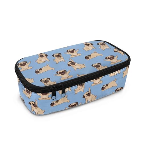 DISNIMO Federmäppchen für Mädchen, großes Fassungsvermögen, Stifttasche, Schreibwaren-Aufbewahrungs-Organizer, Mops, Taschen-Organizer von DISNIMO