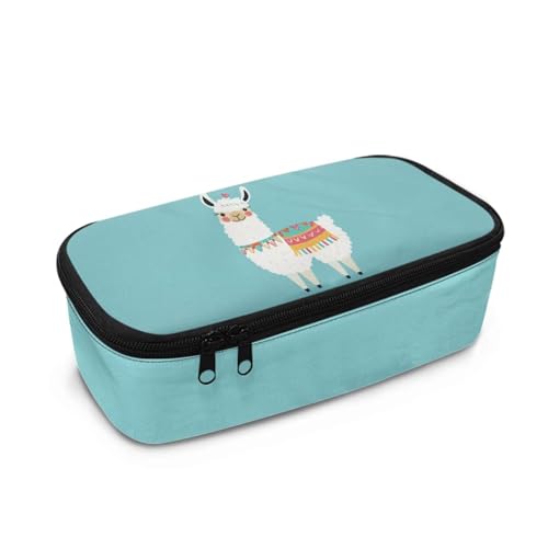 DISNIMO Federmäppchen mit großem Fassungsvermögen und Reißverschluss, Schreibwaren-Aufbewahrungstasche, Stift-Organizer-Tasche, Llama, Taschen-Organizer von DISNIMO